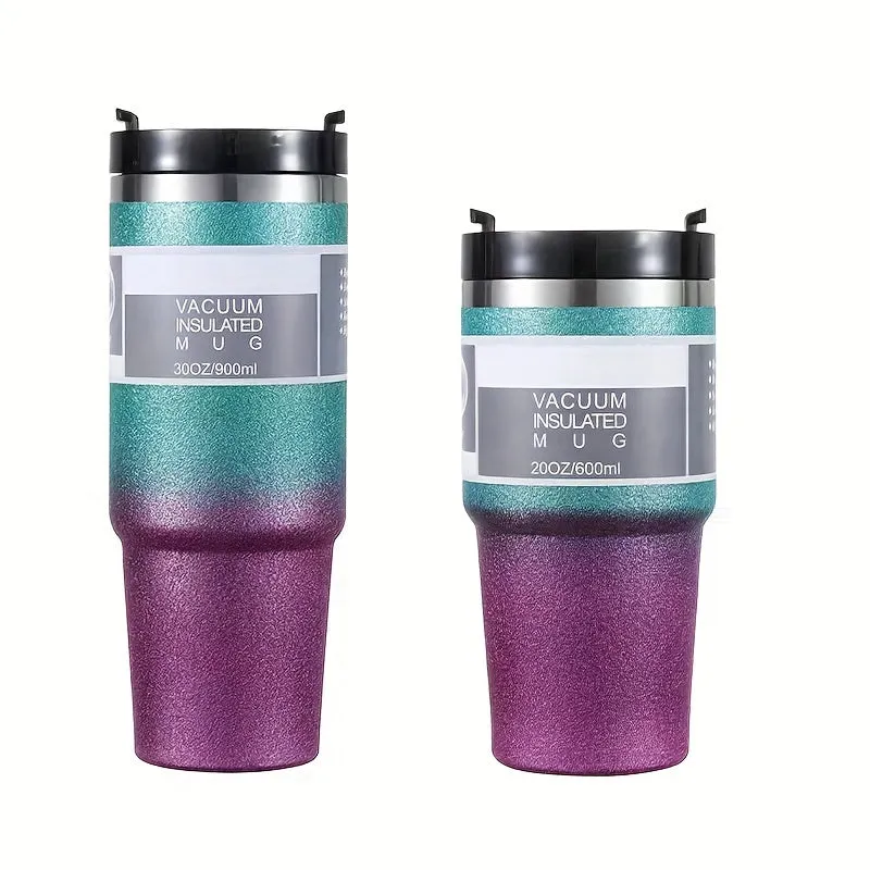 30oz Glitter Coloful Tumbler With Lid And Straw, Shiny Vacuum Water Cups, Summer Winter Drinkware, Travel Accessories