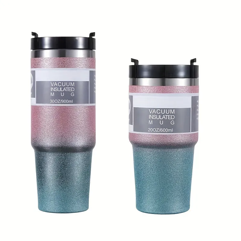 30oz Glitter Coloful Tumbler With Lid And Straw, Shiny Vacuum Water Cups, Summer Winter Drinkware, Travel Accessories