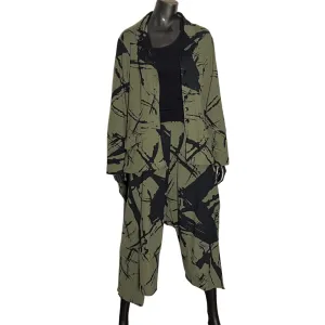 Abstract Jacket with Tails - Green