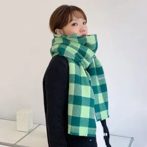 AC Plaid Scarf Autumn Winter New Foreign Trade Korean Imitation Cashmere Warm Scarf