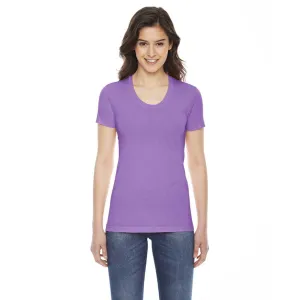 American Apparel Women's Orchid Poly-Cotton Short-Sleeve Crewneck