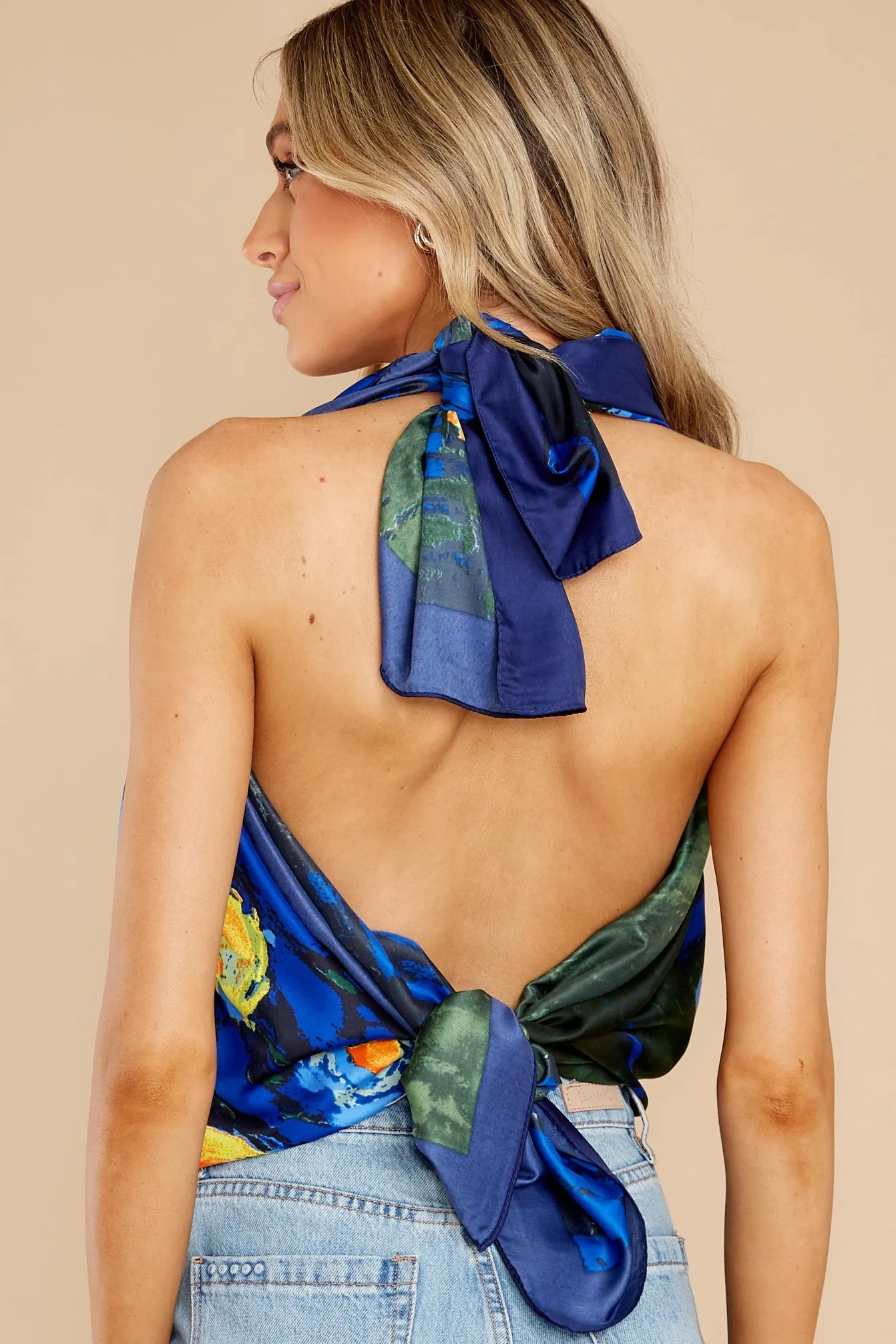 Artful Expression Navy Multi Print Scarf