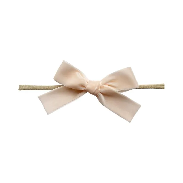 Baby Wisp Velvet Bow Headband / Chantilly