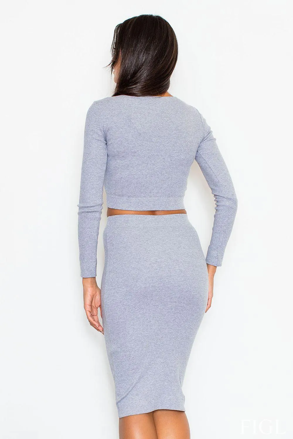 Captivating Crop Top and Pencil Skirt Ensemble - Stylish Two-Piece Outfit