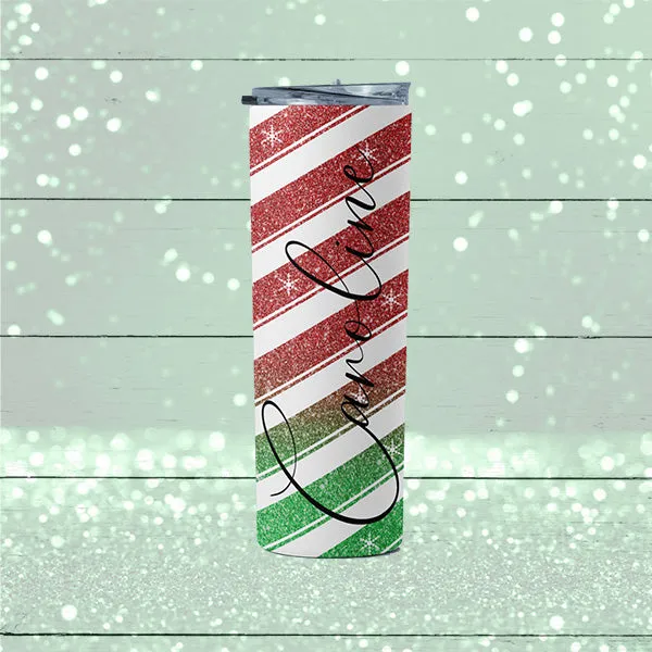 Christmas Holiday Tumbler w Snowflakes Design