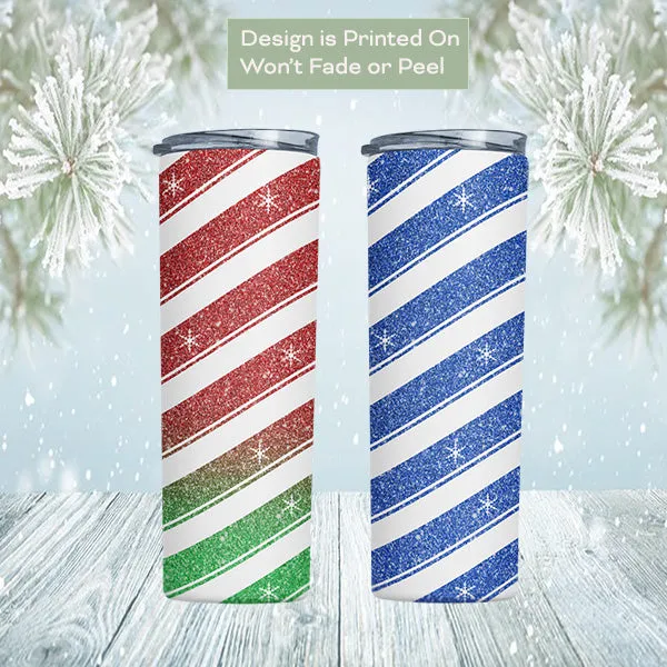 Christmas Holiday Tumbler w Snowflakes Design