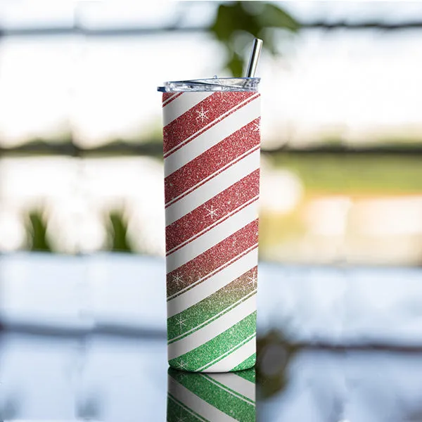 Christmas Holiday Tumbler w Snowflakes Design