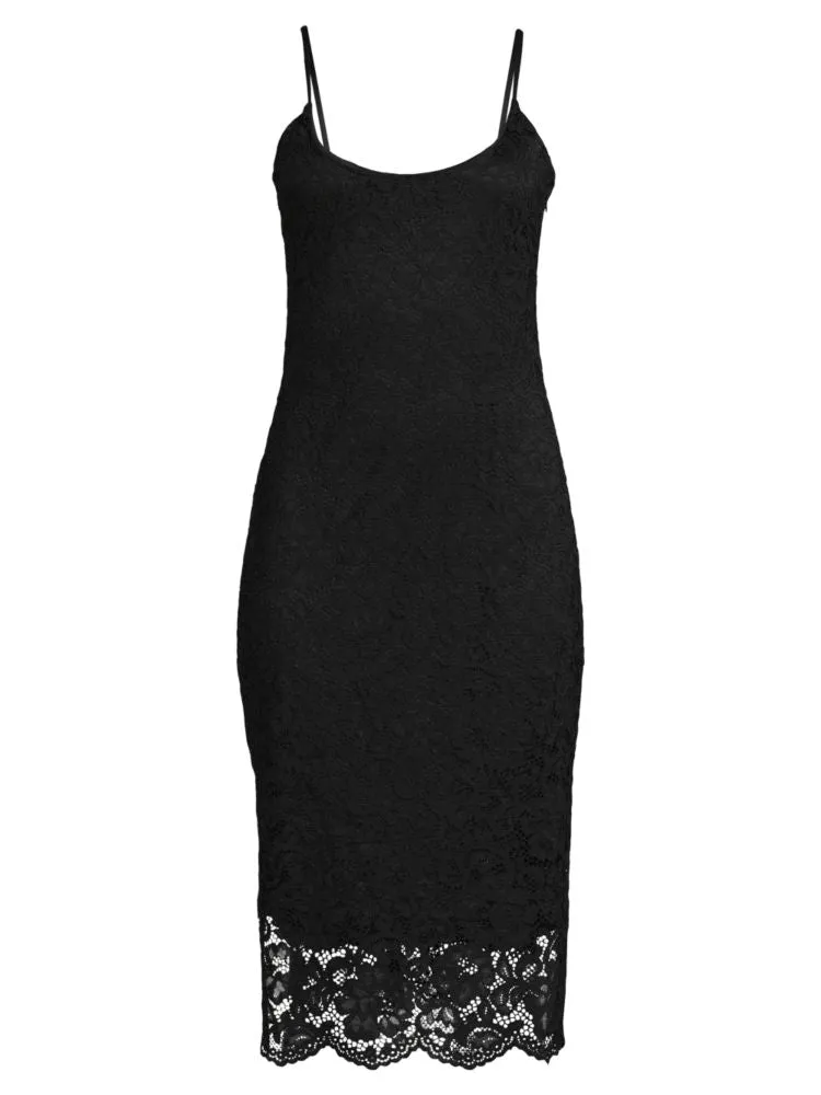 Donna Karan New York lace slip dress, black