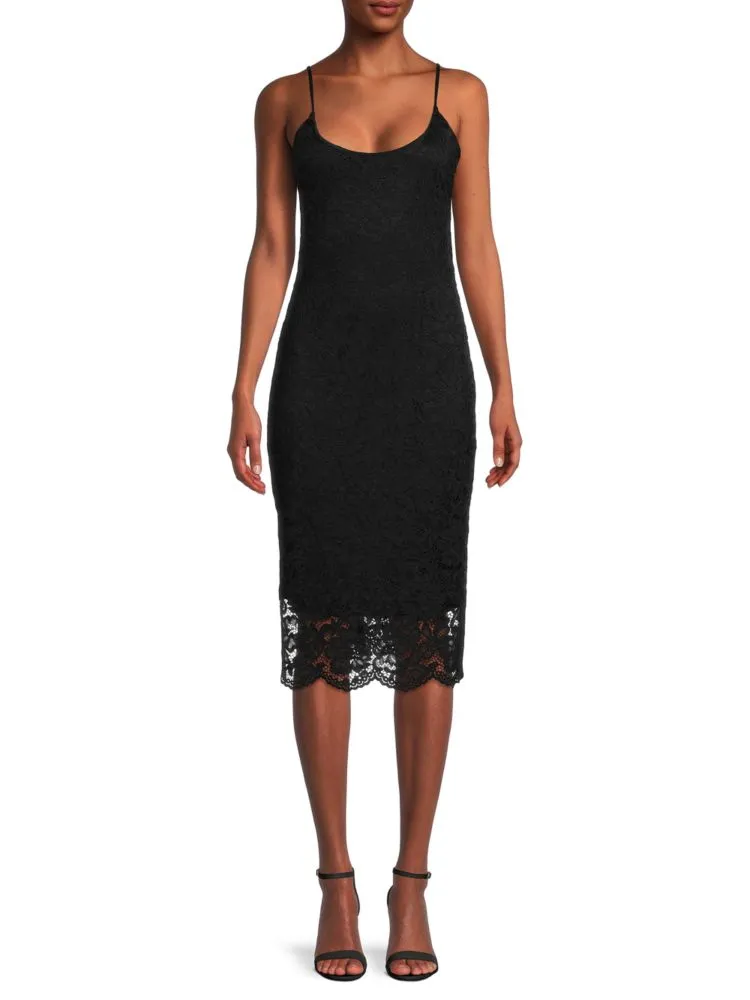 Donna Karan New York lace slip dress, black