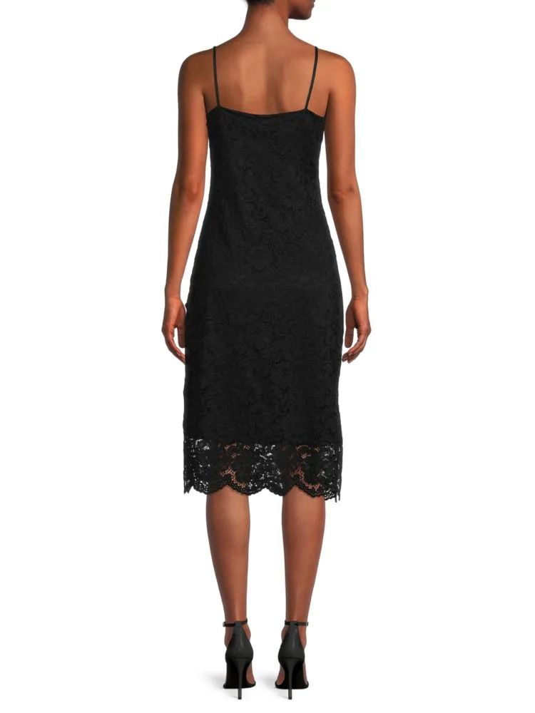 Donna Karan New York lace slip dress, black