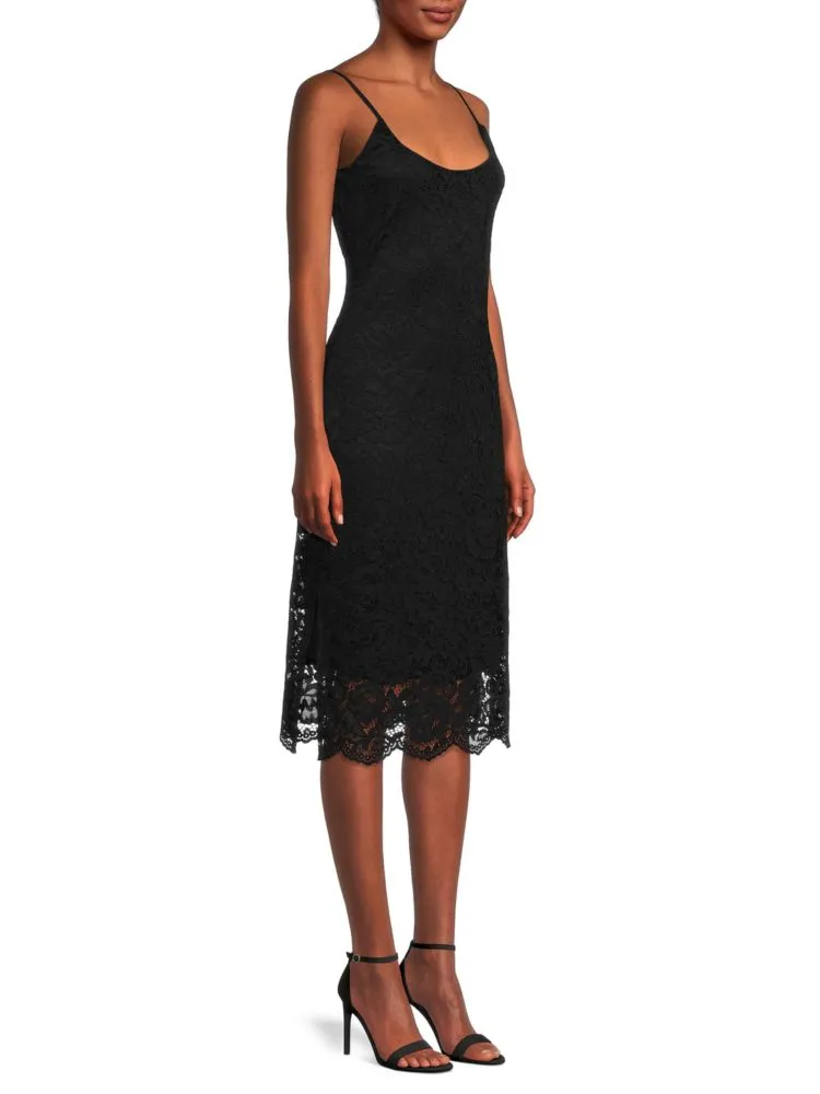 Donna Karan New York lace slip dress, black