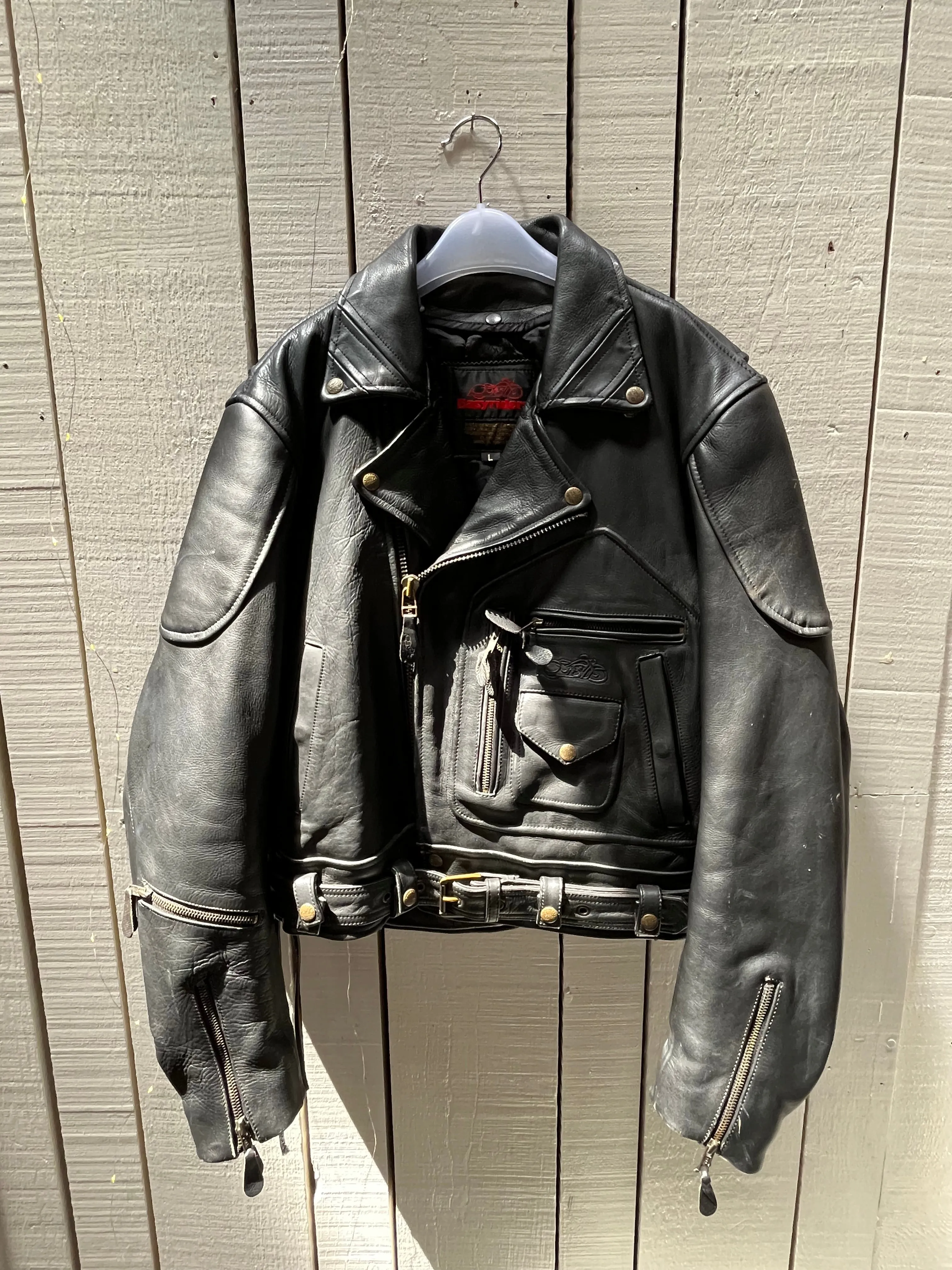 Easy Riders Black Leather Moto Jacket, Size Large