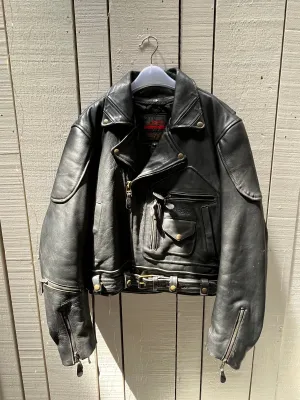 Easy Riders Black Leather Moto Jacket, Size Large