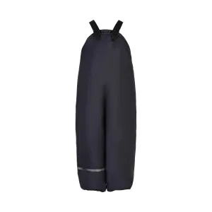 Eco Bibbed Rain Pant, Fleece Lined: Navy