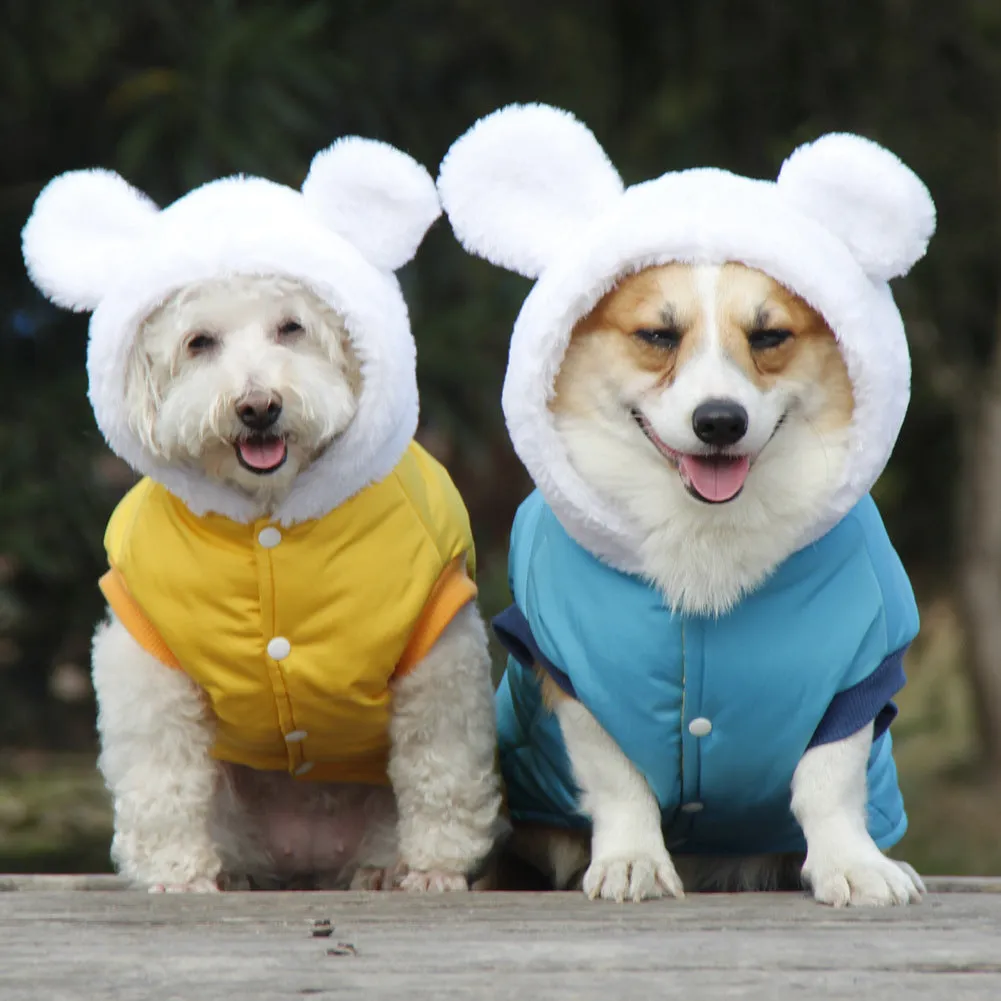 Fashion Snowy Weather Pet Cotton Clothes Cute Teddy Fadou Corgi Winter Hooded