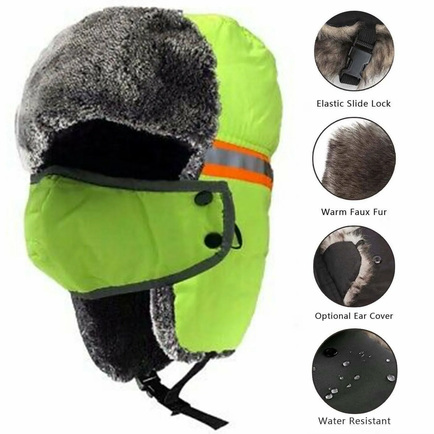 Fur Insulated Bomber Hats with Mask Wholesale