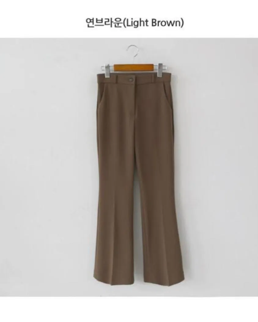 Hidden Banding Flared Slacks