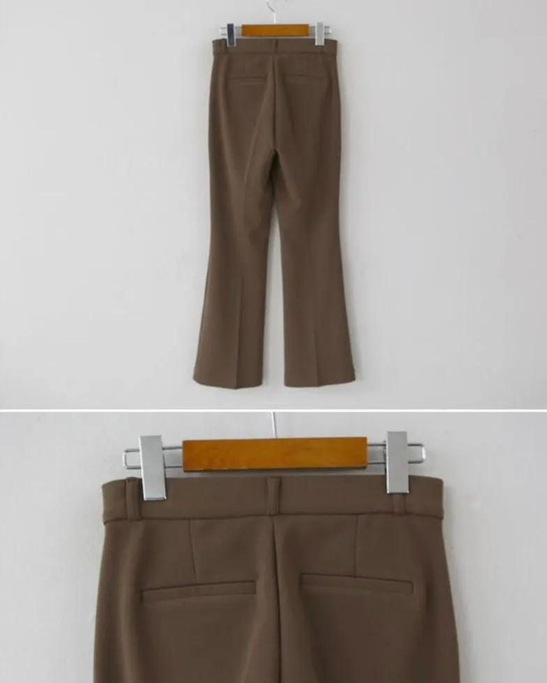 Hidden Banding Flared Slacks