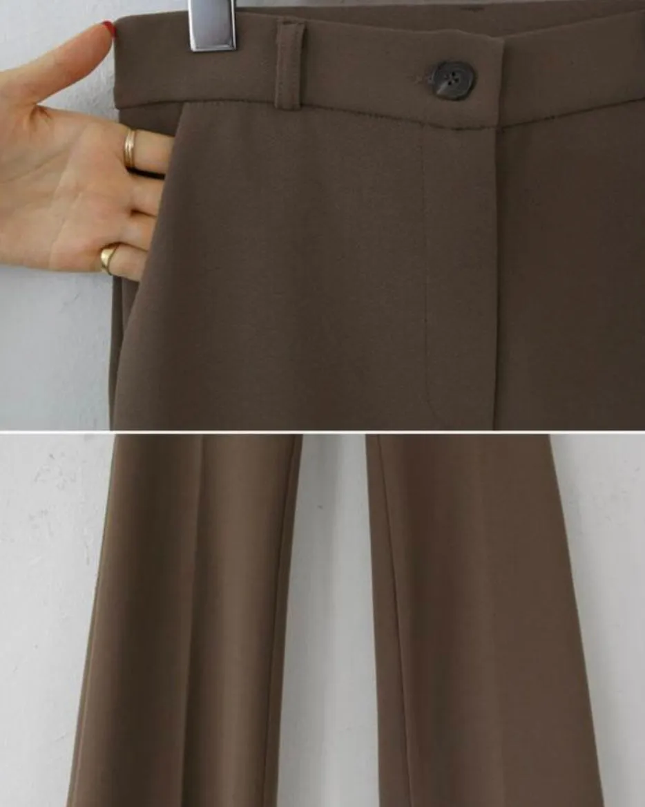 Hidden Banding Flared Slacks