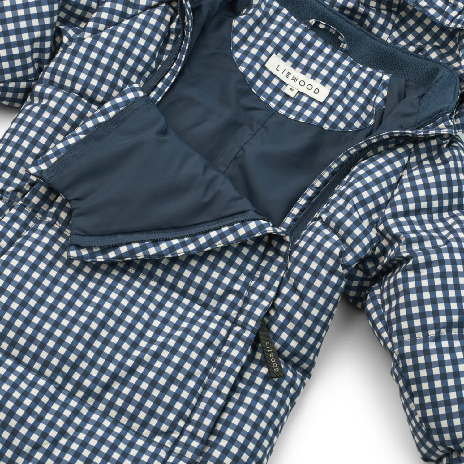 LieWood Check Classic Navy / Dark Sandy Sylvie Baby Snowsuit