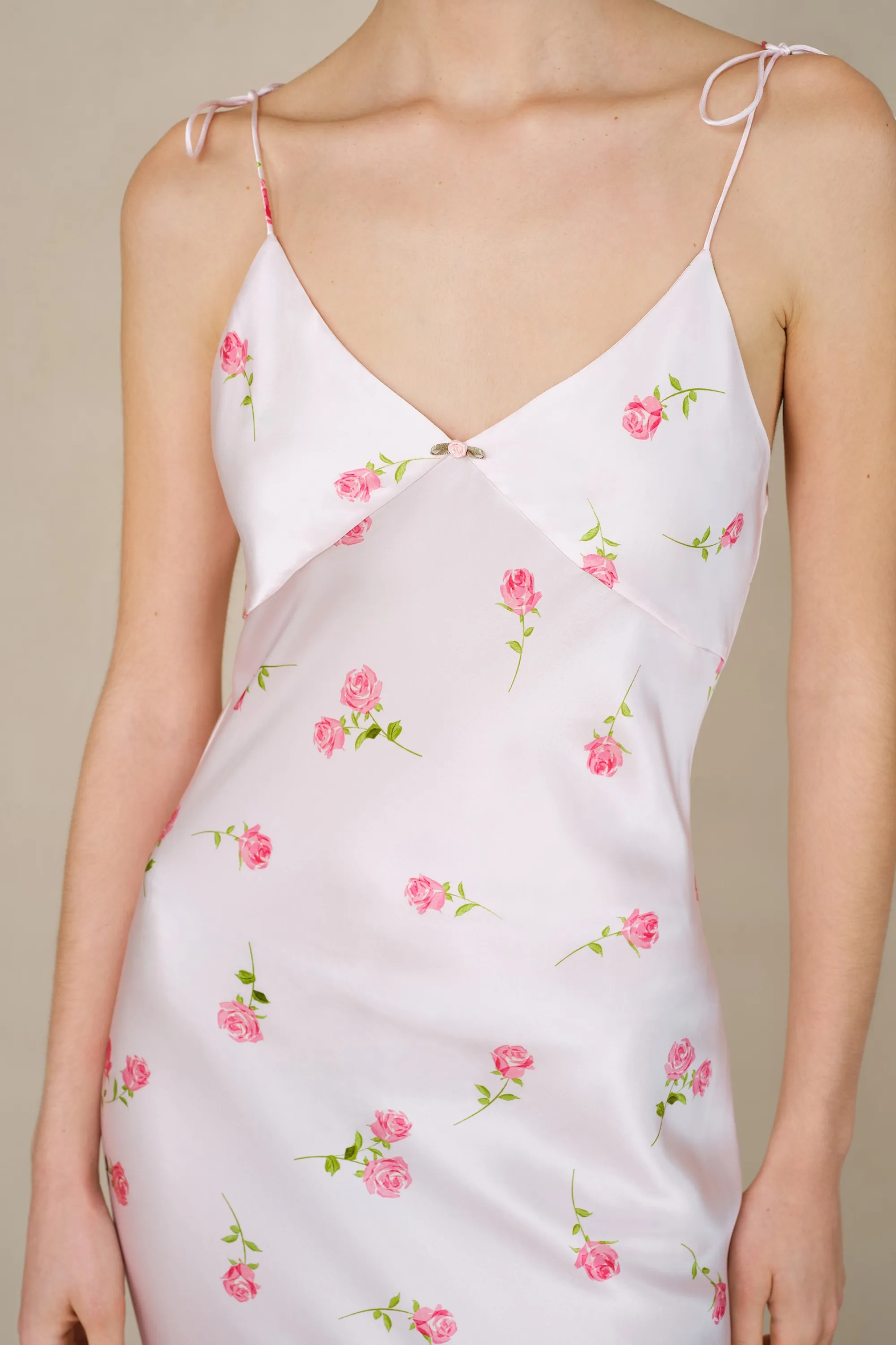 London Rose Silk Slip Maxi Sundress