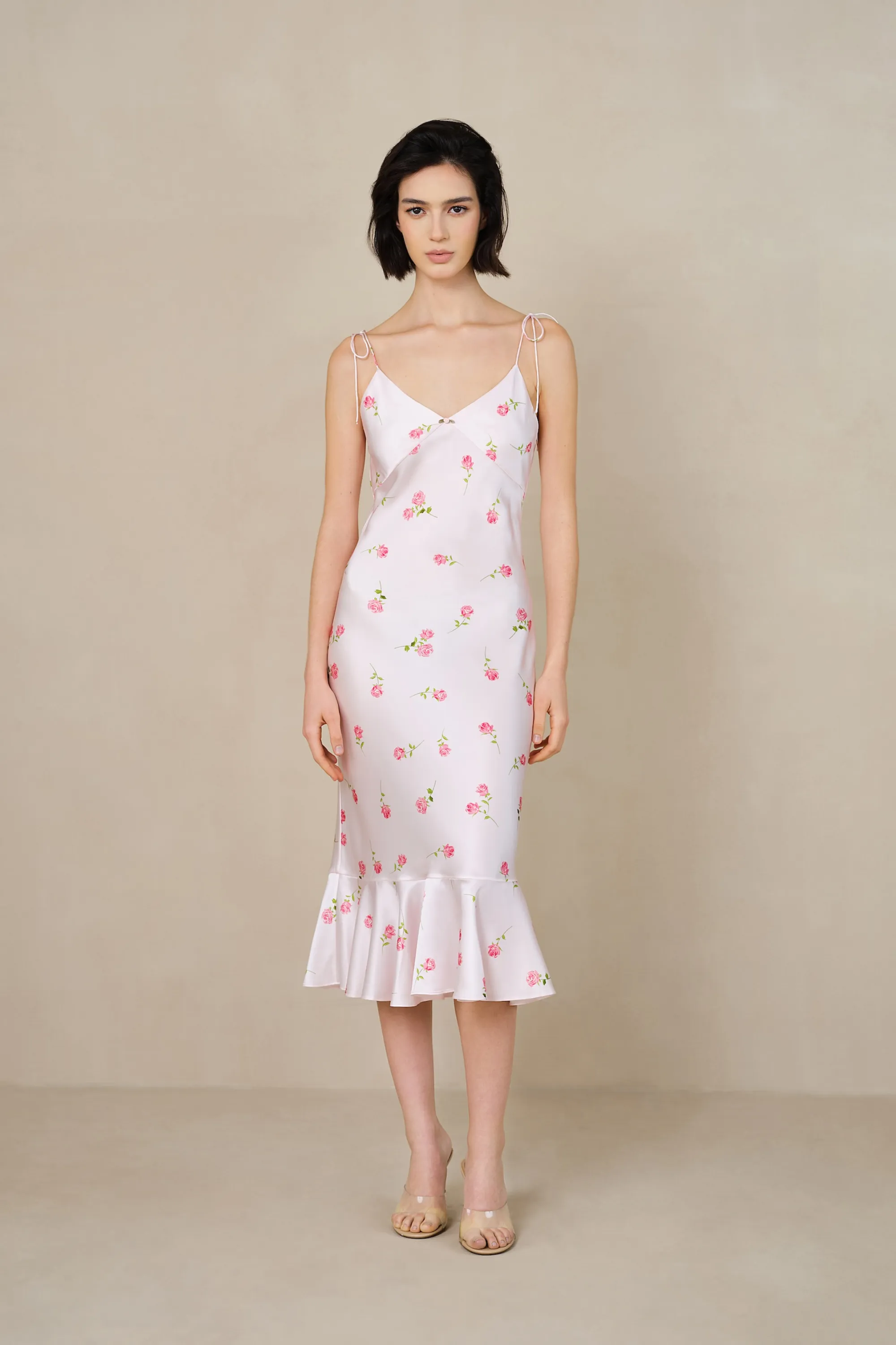 London Rose Silk Slip Maxi Sundress