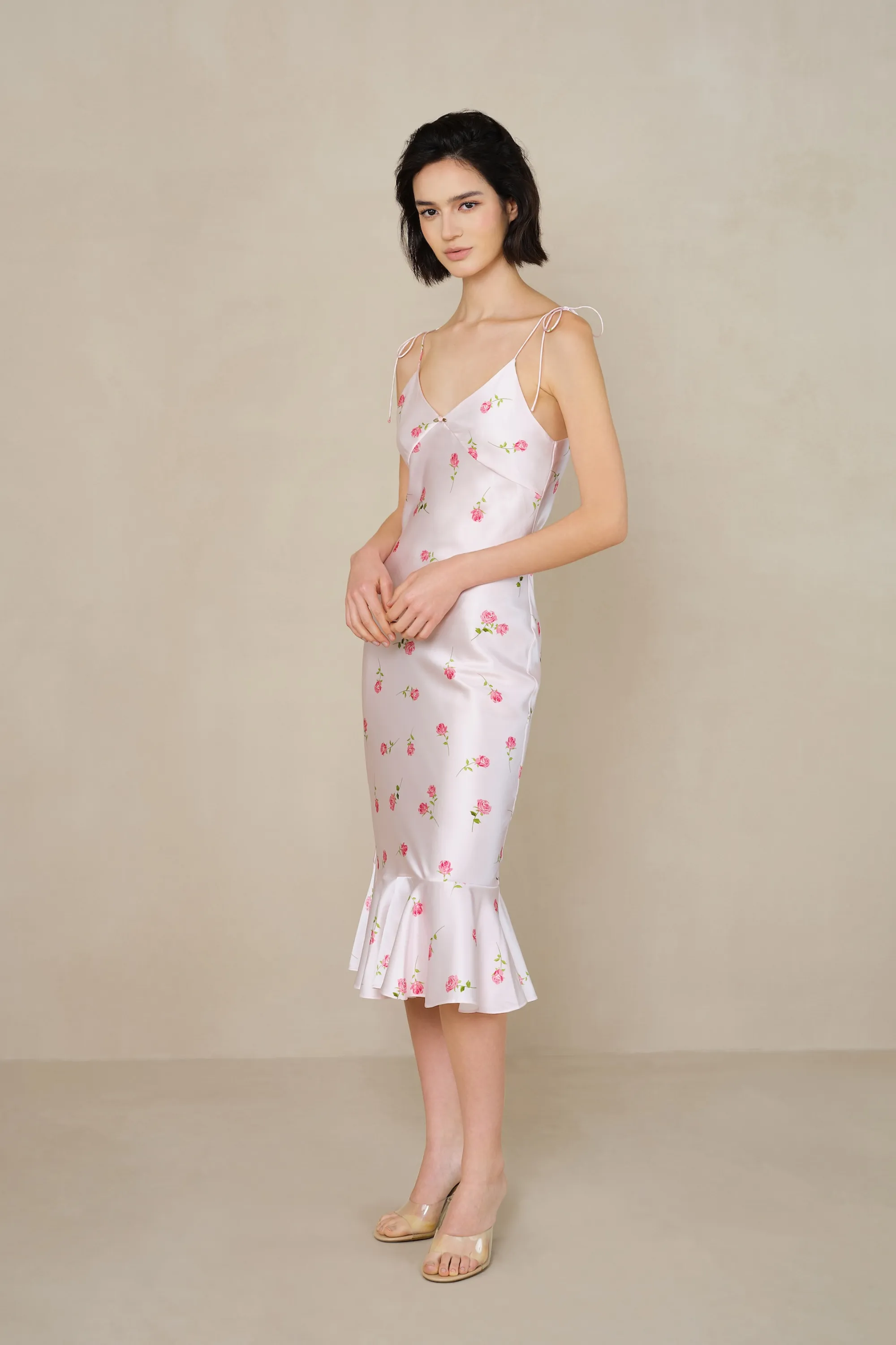 London Rose Silk Slip Maxi Sundress