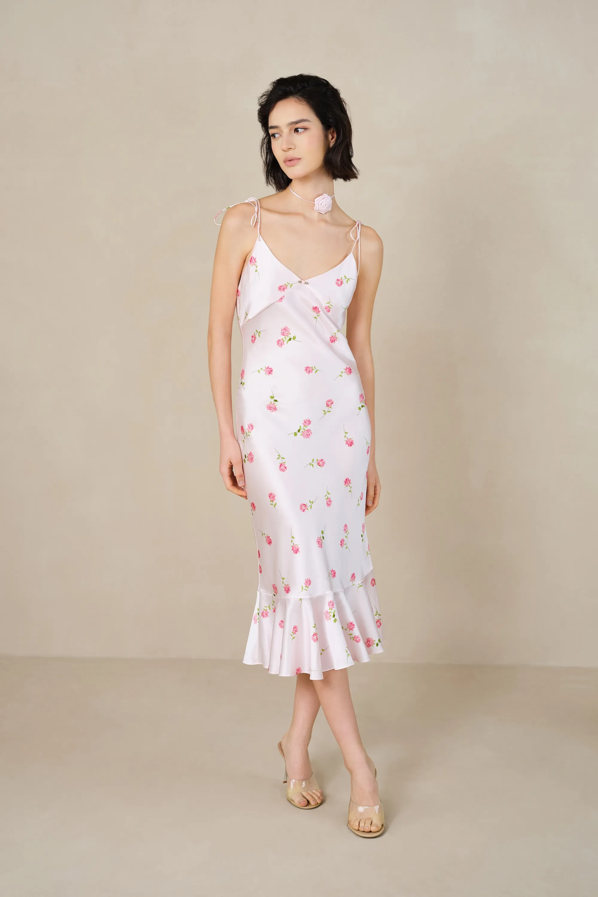 London Rose Silk Slip Maxi Sundress