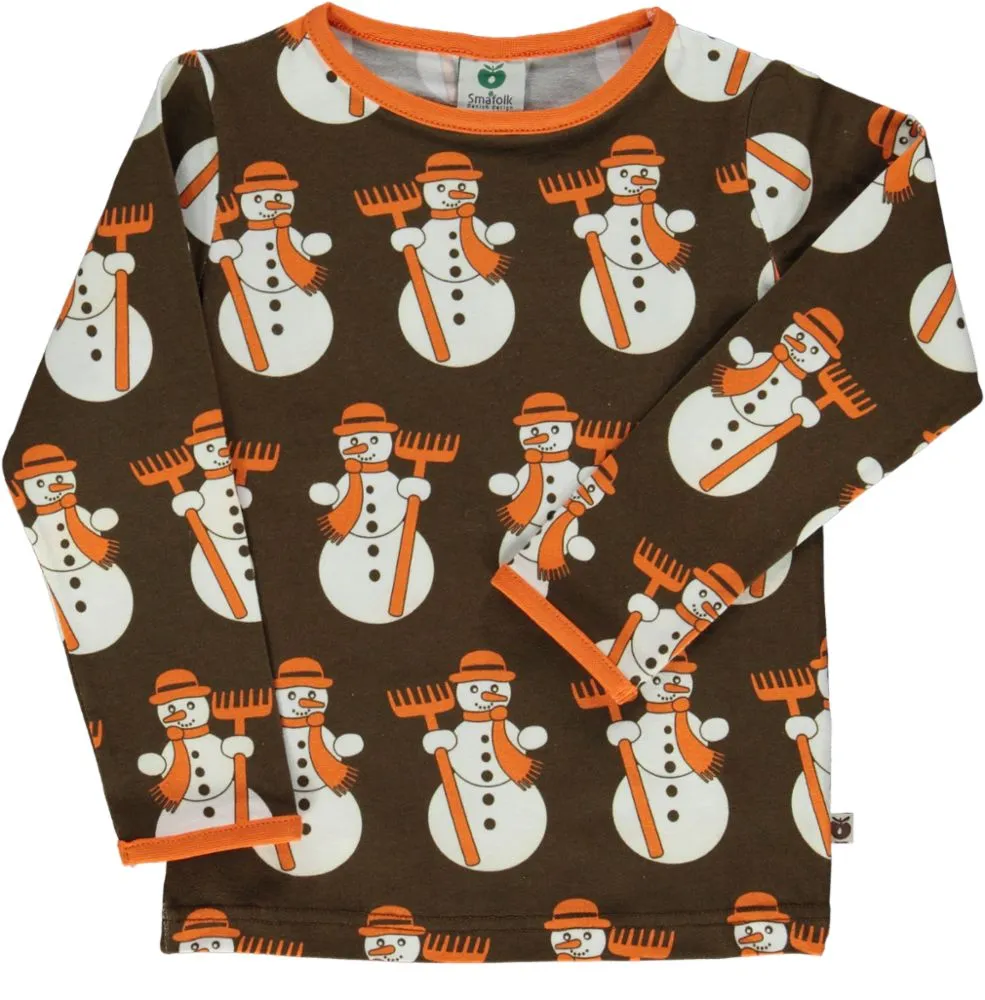 Long-sleeved top with snowmen