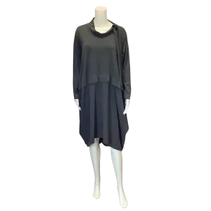 Made In Italy Womens Dress Midi Grey Mock Turtle Neck Sixe: XL