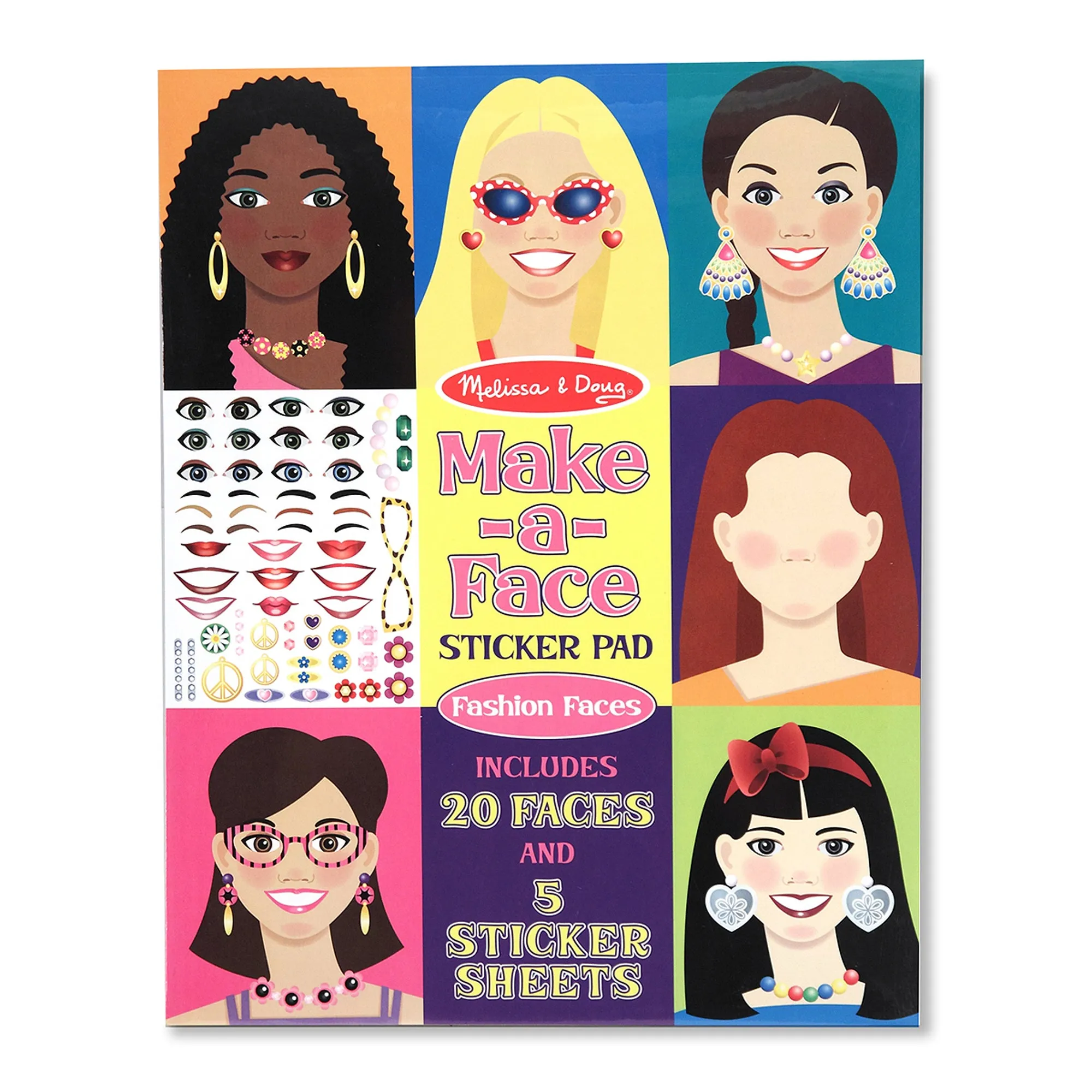 Make-a-Face Fashion Faces Sticker Pad