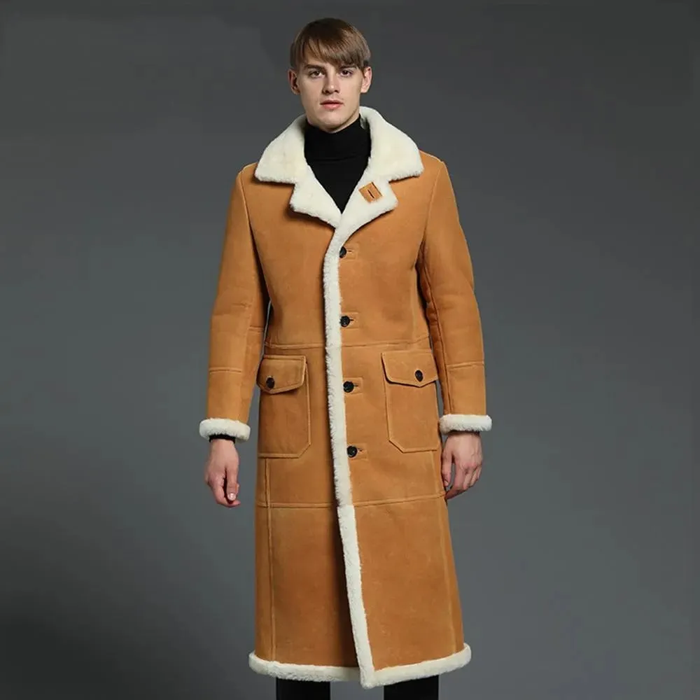 Men's Lambskin Shearling Lined Coat