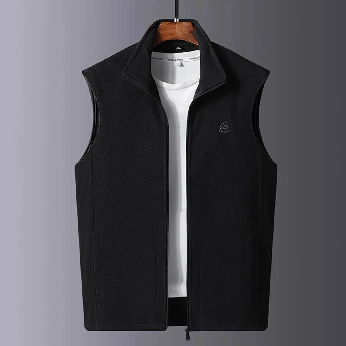 Men's Polar Fleece Stand Collar Vest Autumn New Warm Vest 5XL S4339346