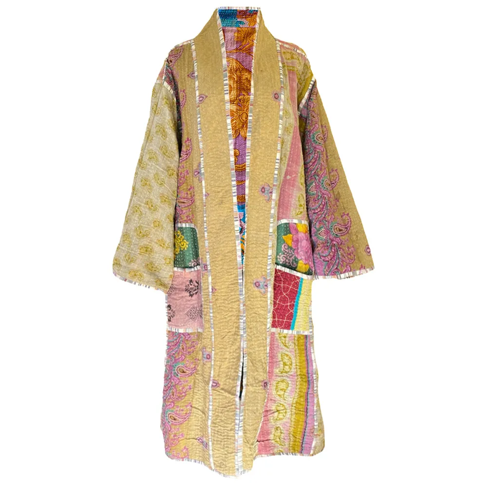 Nayla cotton quilted vintage kantha coat ONE OF A KIND