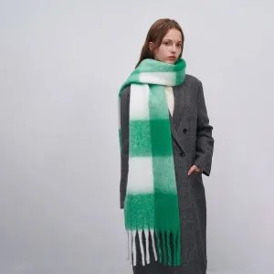 New Big Plaid Women Autumn Winter Warm Thick Cashmere Long Scarf