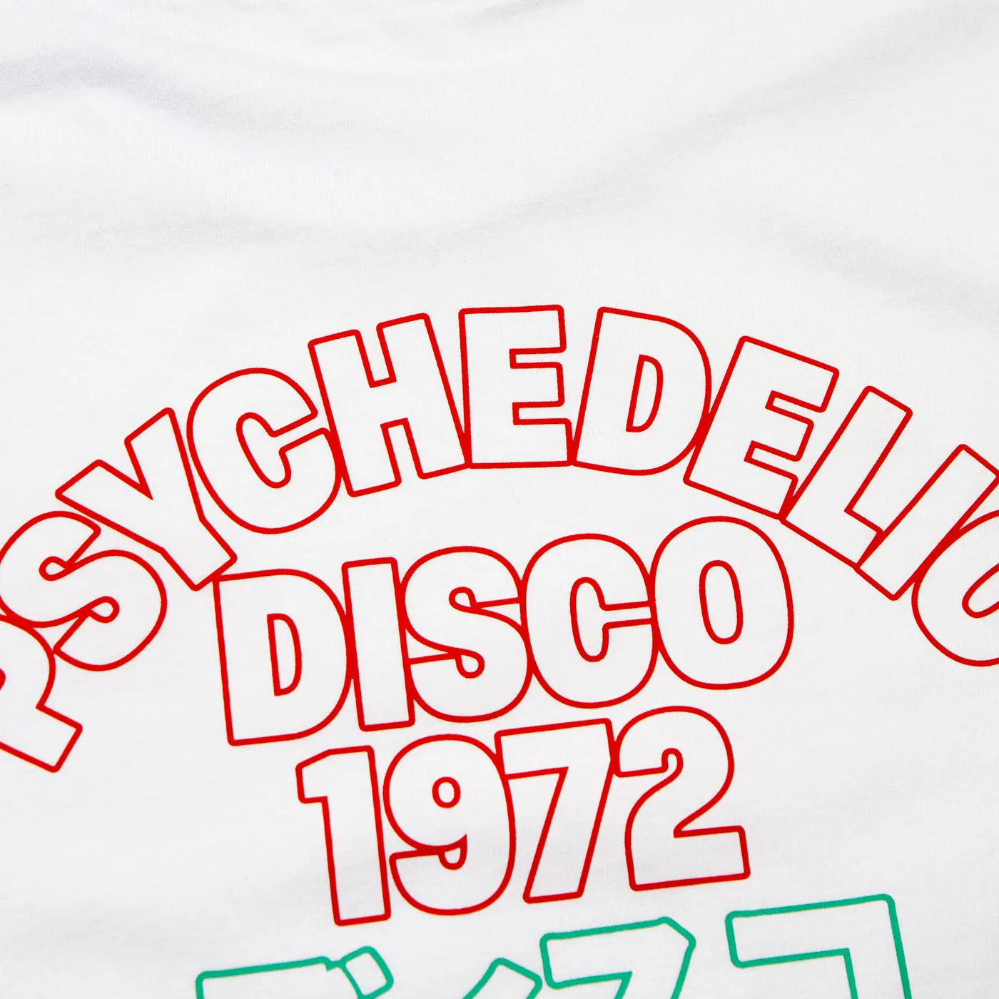 Outline 1972 Psychedelic Disco Front Print - Tshirt - White