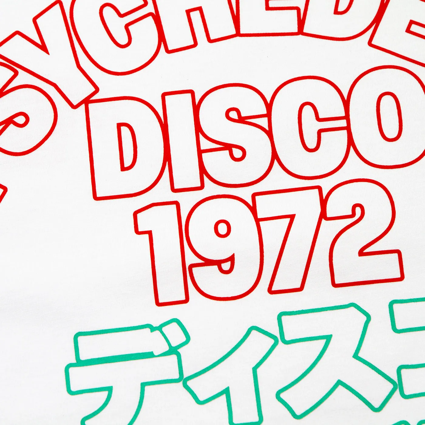 Outline 1972 Psychedelic Disco Front Print - Tshirt - White