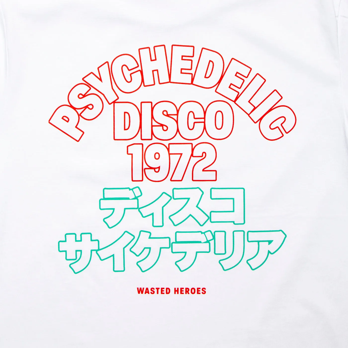 Outline 1972 Psychedelic Disco Front Print - Tshirt - White