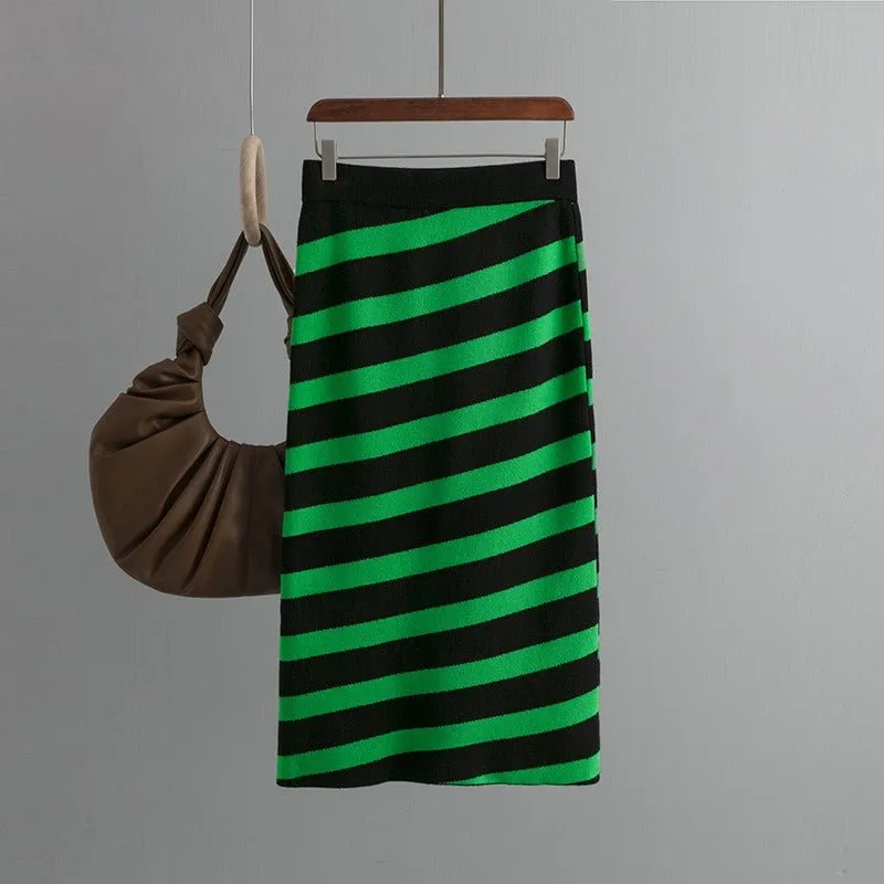 Pre Order:  Striped Pencil Knit Skirt