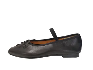 Ralph Migel  Black Elastic Strap Ballet Flat Rand