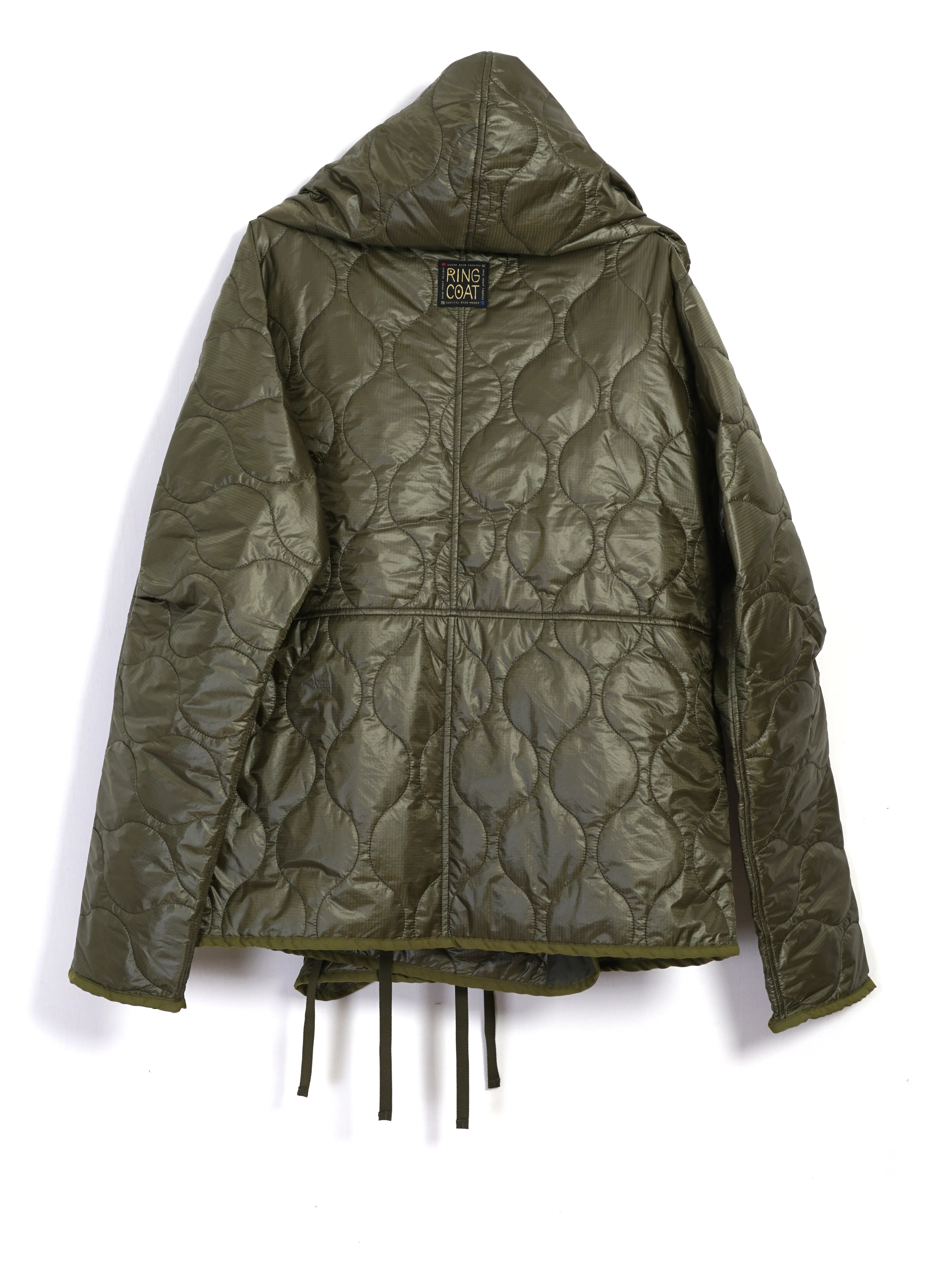 RING COAT | Quilted Nylon Jacket | Khaki