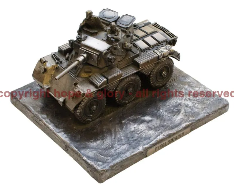 Saladin FV601 Armoured Car Cold Cast Bronze Military Statue