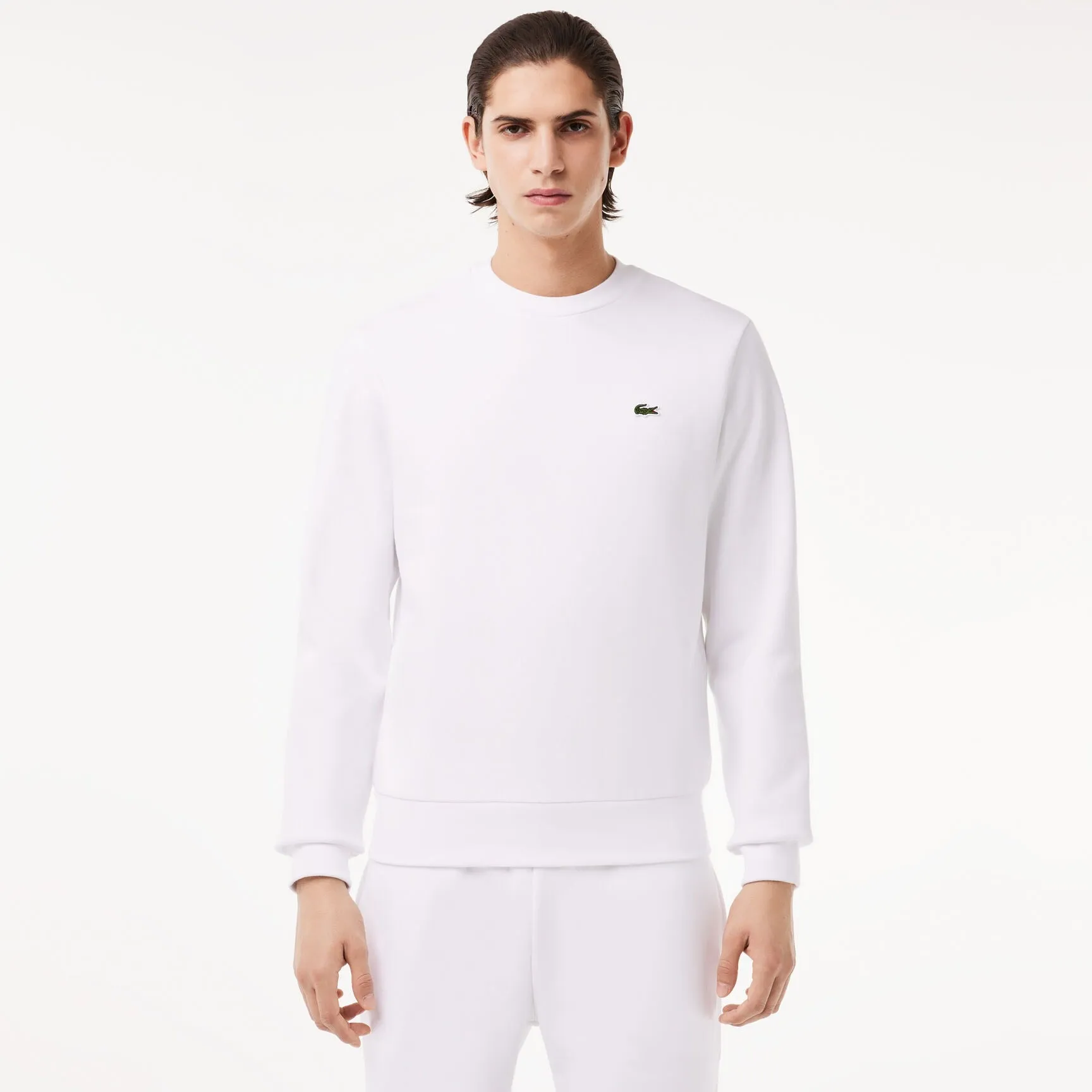 SH9608 QAO 001W LACOSTE SWEATSHIRT MEN WHITE