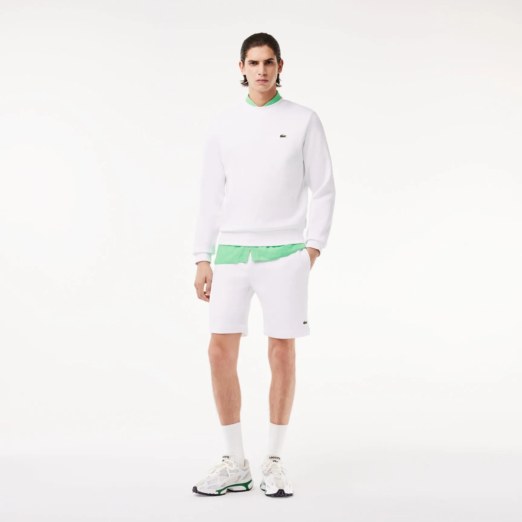 SH9608 QAO 001W LACOSTE SWEATSHIRT MEN WHITE