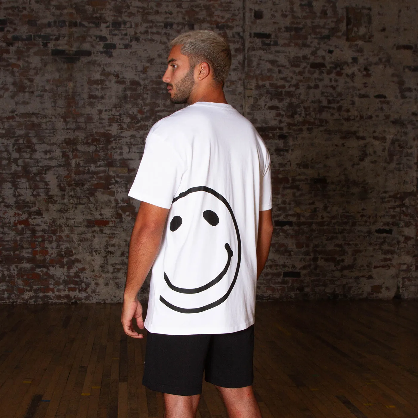 Side Smiley Back - Tshirt - White