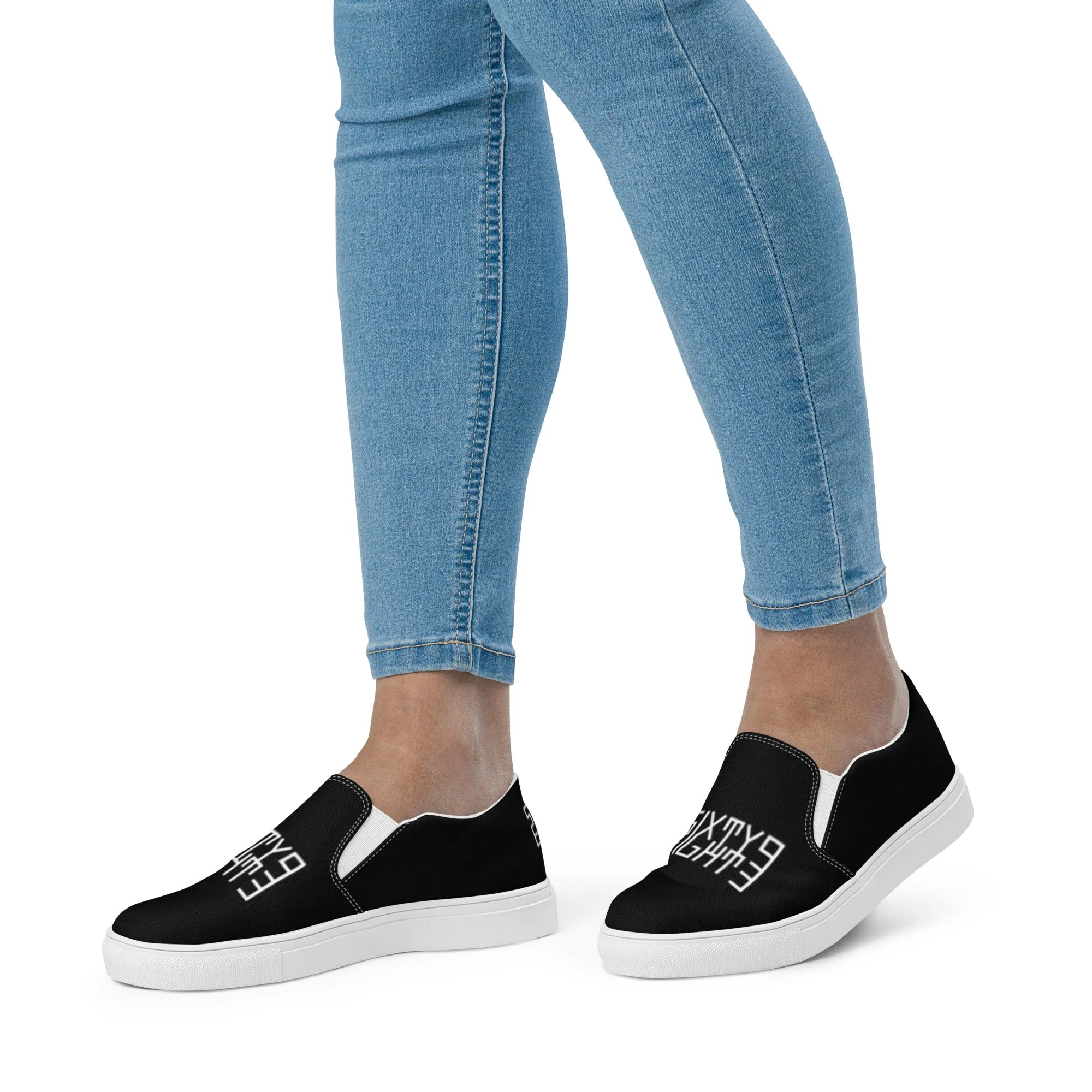 Sixty Eight 93 Logo White & Black Women’s Slip On Shoes