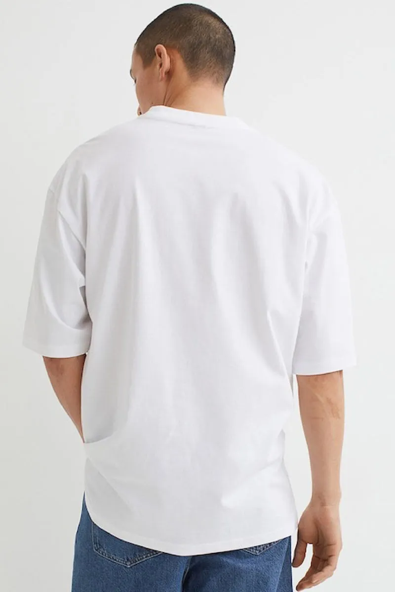 Solid White Oversized Tee Back