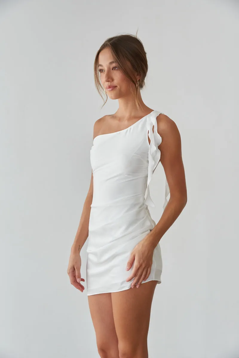 Sonia Draped One Shoulder Asymmetrical Mini Dress