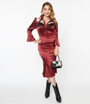 Unique Vintage Western Wiggle Dress