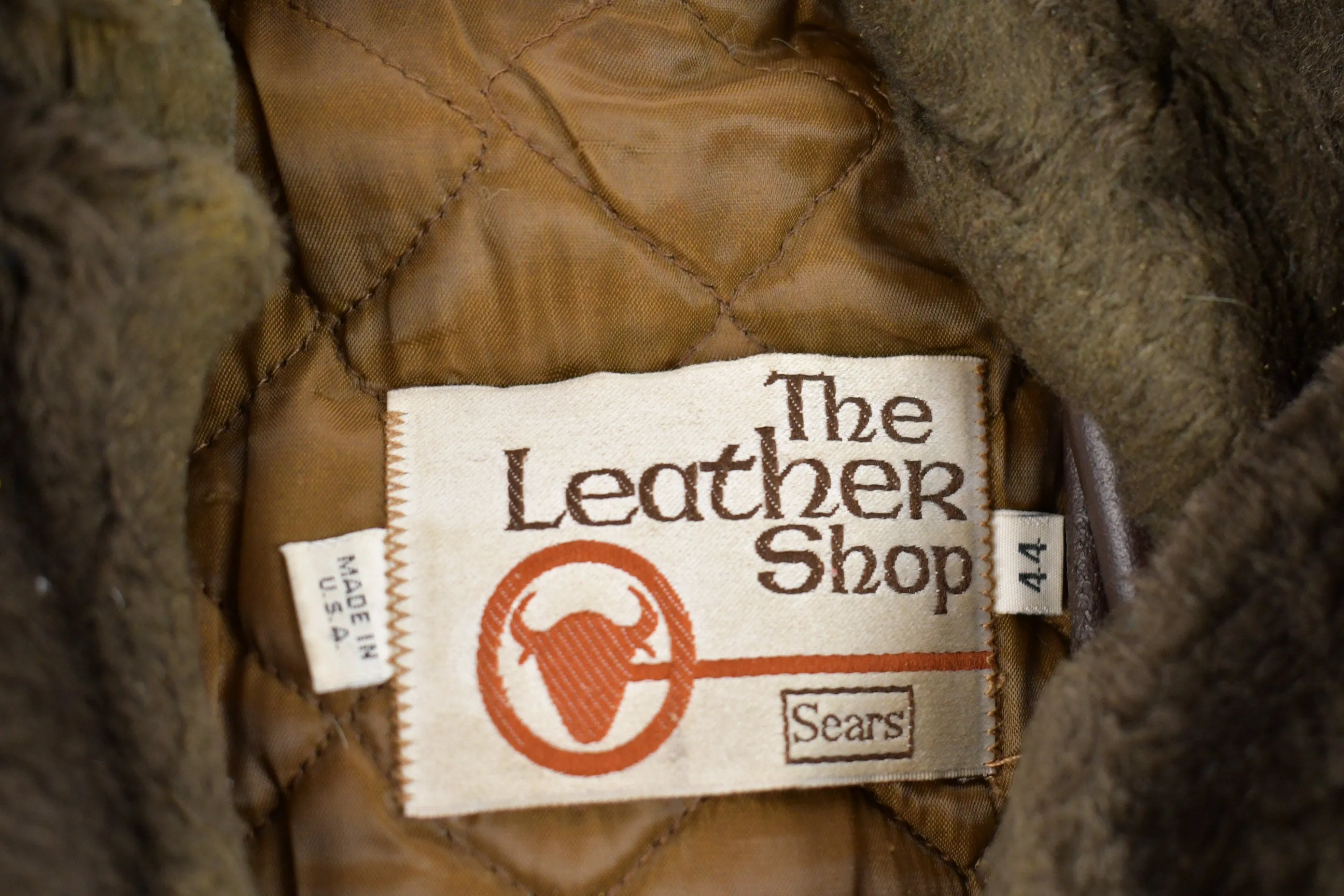 Vintage 1960s Sears The Leather Shop Leather Fur Jacket